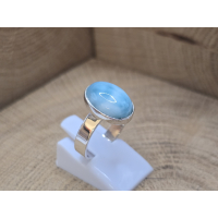 Echt zilveren ring met Larimar